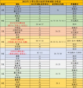 2022世界杯完整比分表(2022世界杯比分表全部战绩)