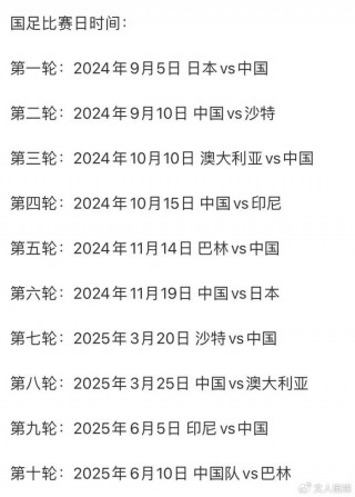 国足世预赛赛程积分(国足世预赛赛程积分榜最新排名)