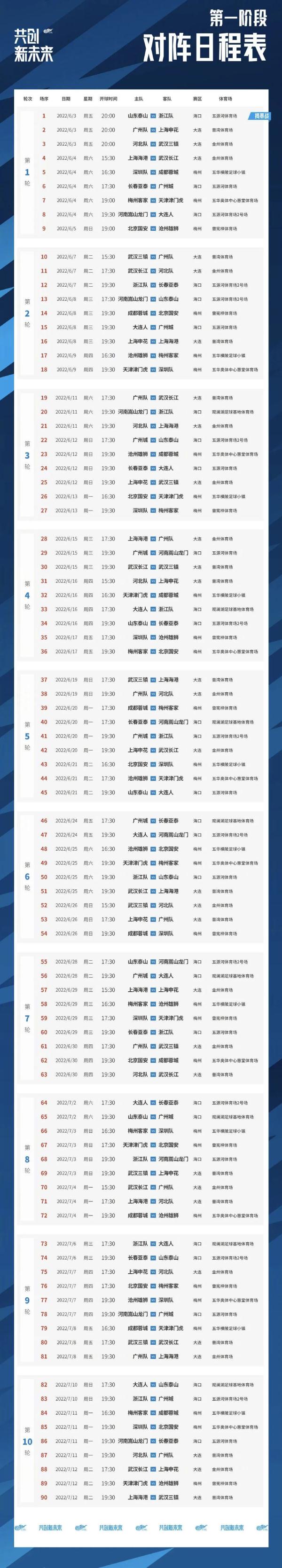 中超赛程2023赛程表最新(中超赛程表20212022)  第1张